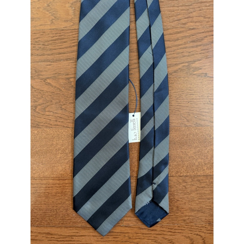 Italo Ferretti Neck Tie Blue Silk Made In Silvi Marina Italy NWT